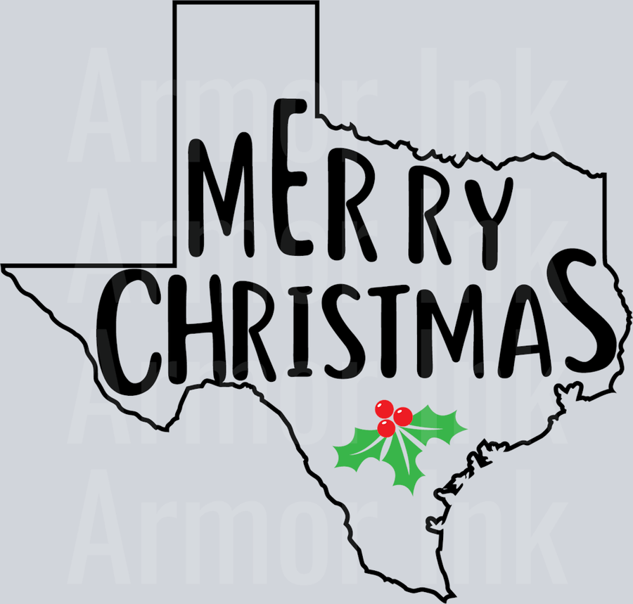 Merry Christmas White DTF transfer
