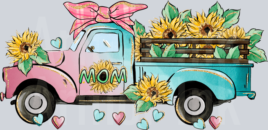 Mom Flower Truck DTF transfer