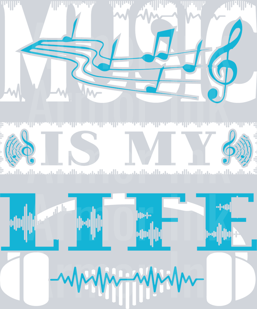 Music Life Heartbeat DTF transfer
