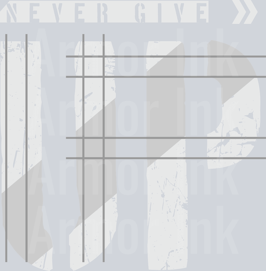 Never Give Up DTF transfer