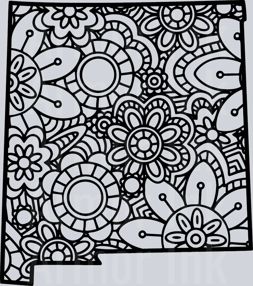 New Mexico Mandala Zentangle DTF transfer
