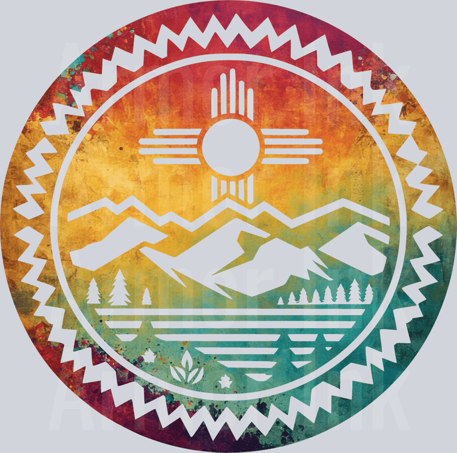 New Mexico Round Colorsplash DTF transfer