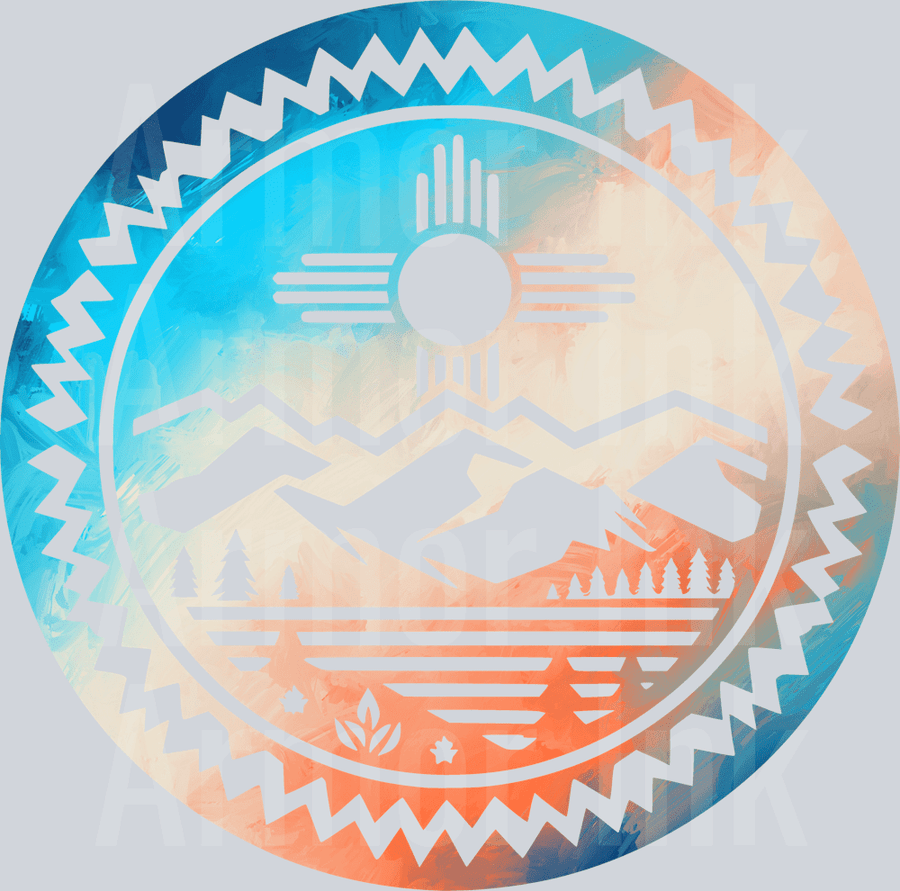 New Mexico Round Colorsplash DTF transfer