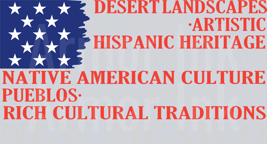 New Mexico Word Flag DTF transfer