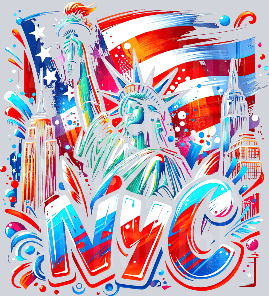NYC Patriotic DTF transfer