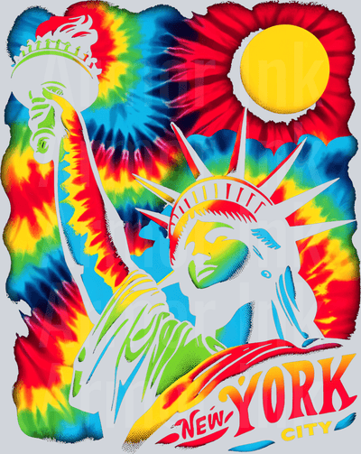 NYC Tie Dye 2 Blackout DTF transfer