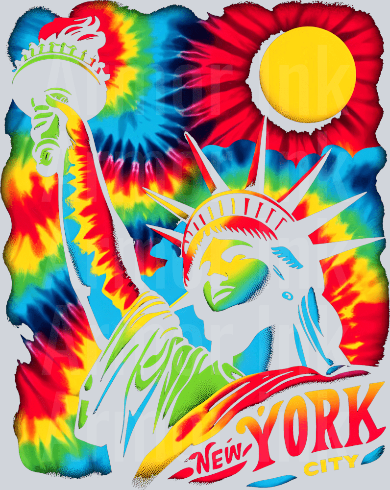 NYC Tie Dye 2 Blackout DTF transfer