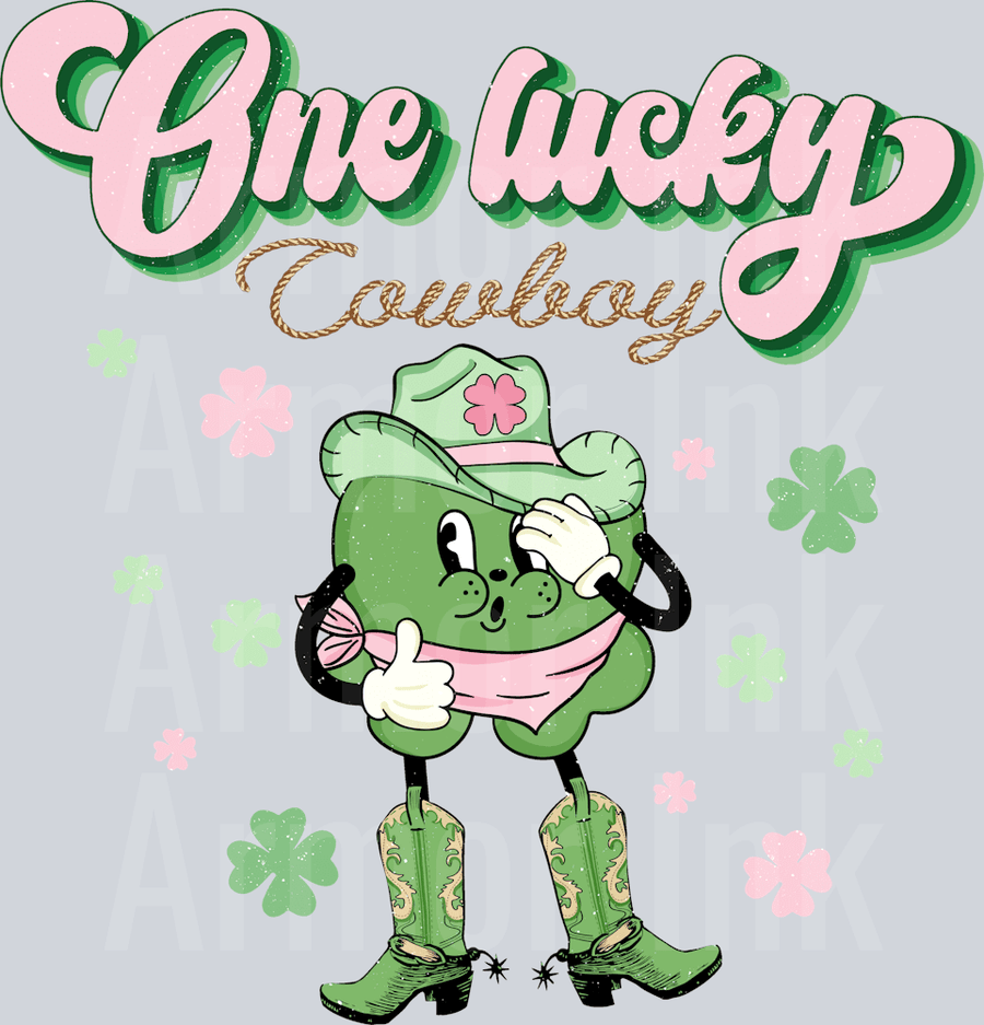 One Lucky Cowboy DTF transfer