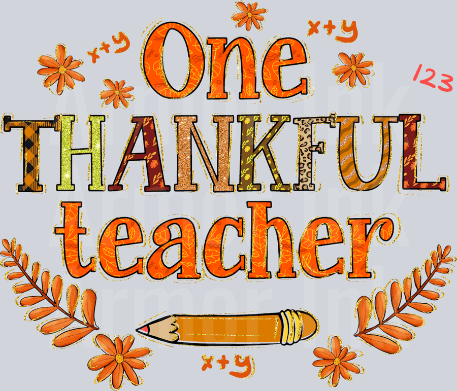 One Thankful Teacher DTF transfer