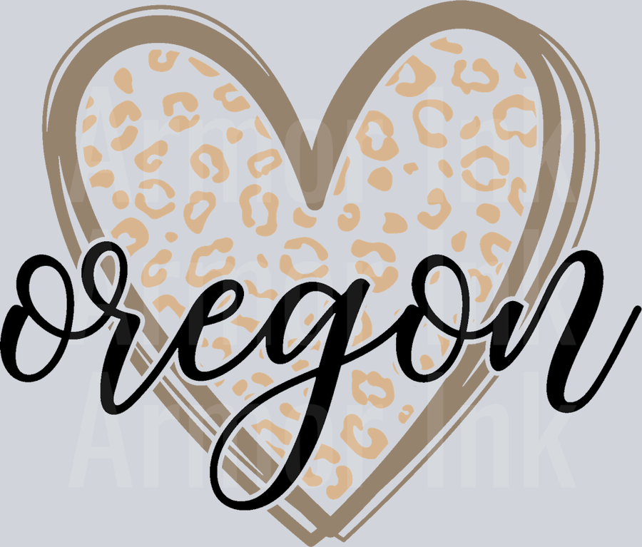 Oregon Cheetah Heart DTF transfer