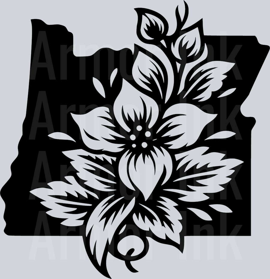 Oregon Flower DTF transfer