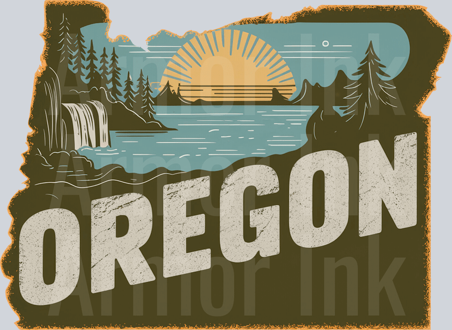 Oregon Olive DTF transfer