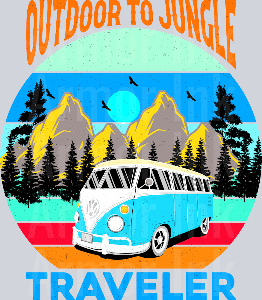 Outdoor To Jungle Travler DTF transfer