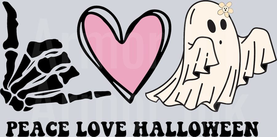 Peace Love Halloween DTF transfer