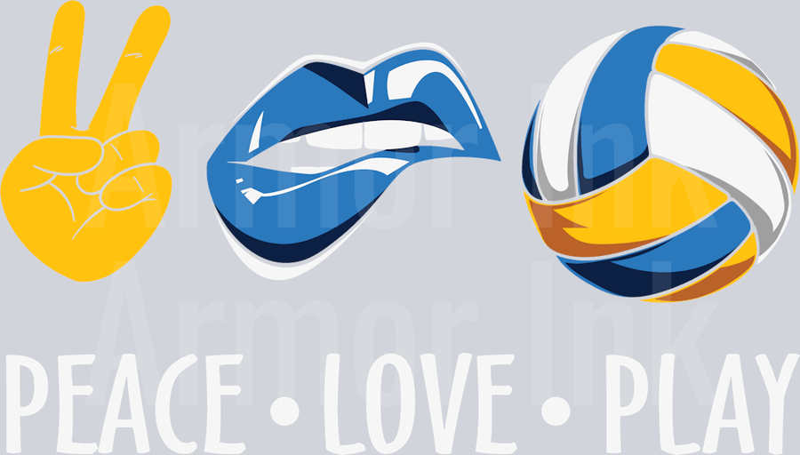 Peace Love Play DTF transfer