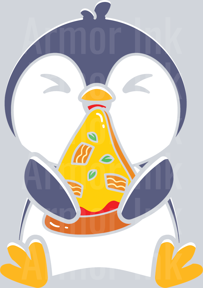 Penguin Pizz DTF transfer