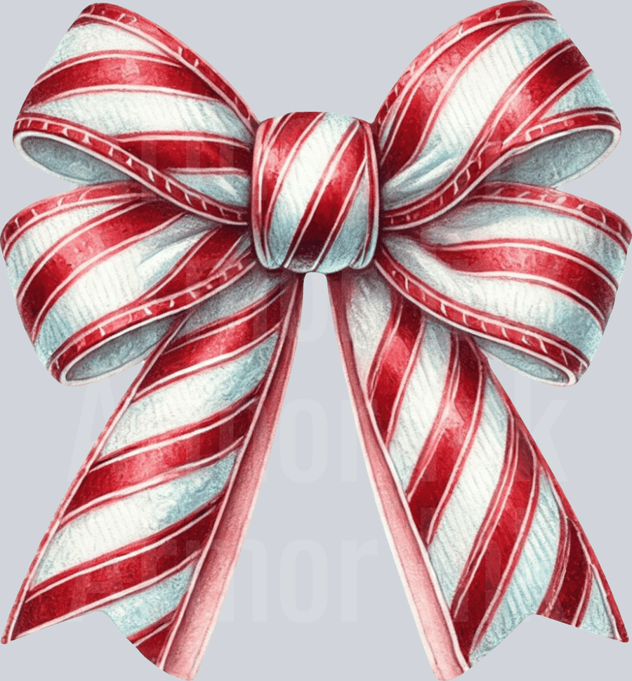 Peppermint Coquette Bow DTF transfer
