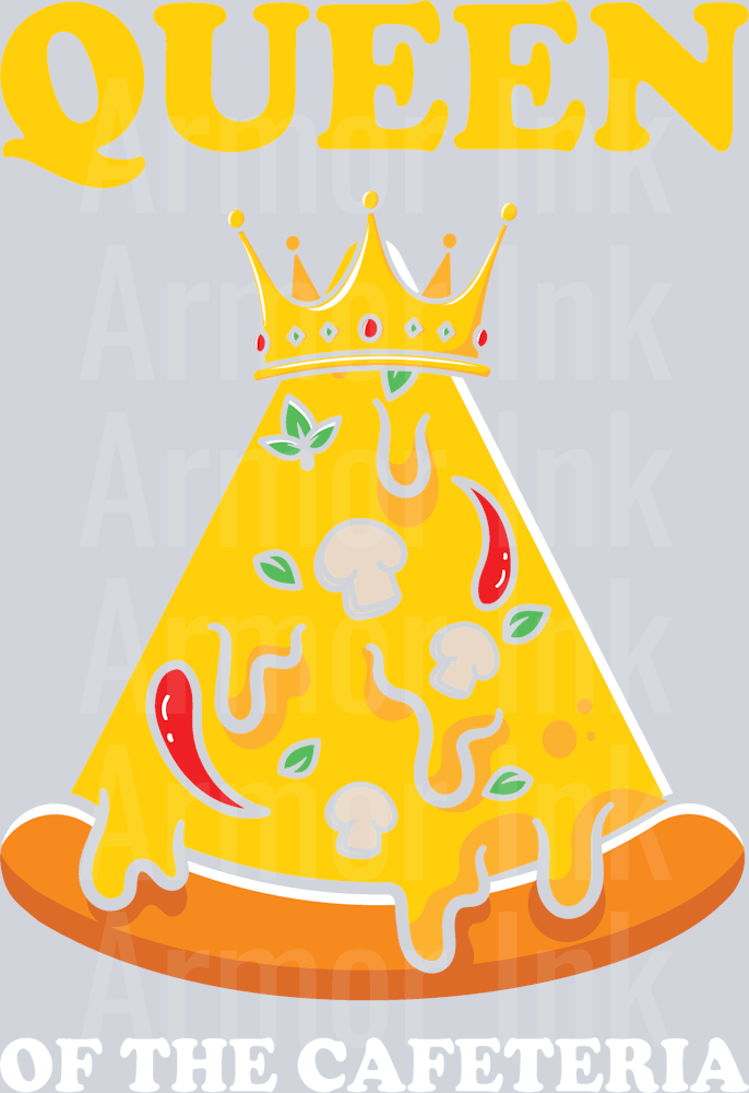 Queen Pizza DTF transfer
