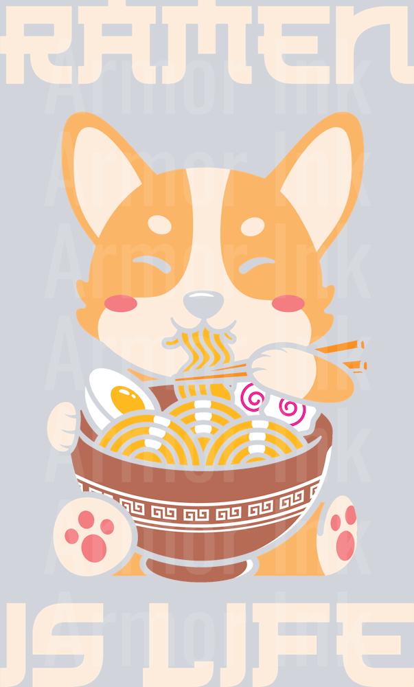 Ramen Is Life Shiba Inu DTF transfer