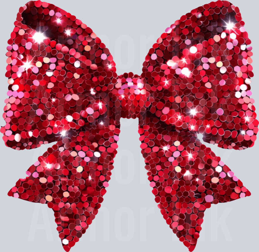 Red Glitter Coquette Bow DTF transfer