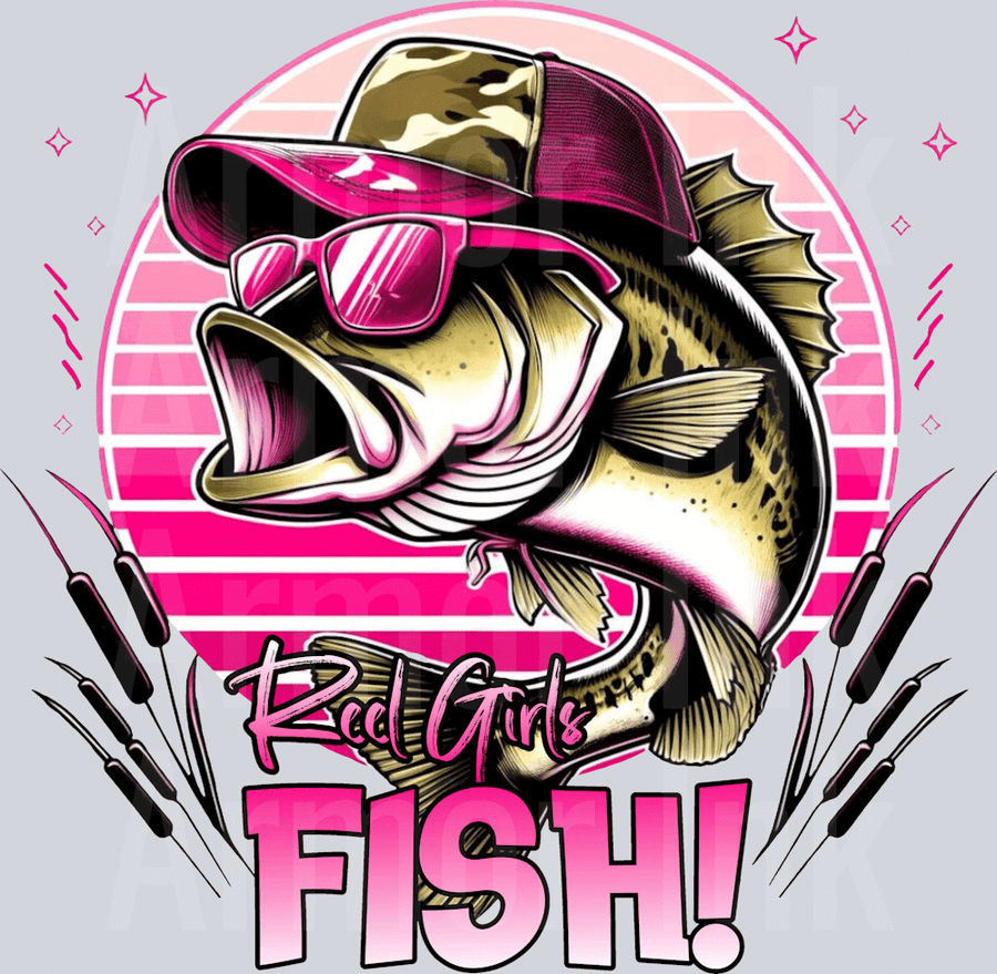 Reel Girls Fish DTF transfer