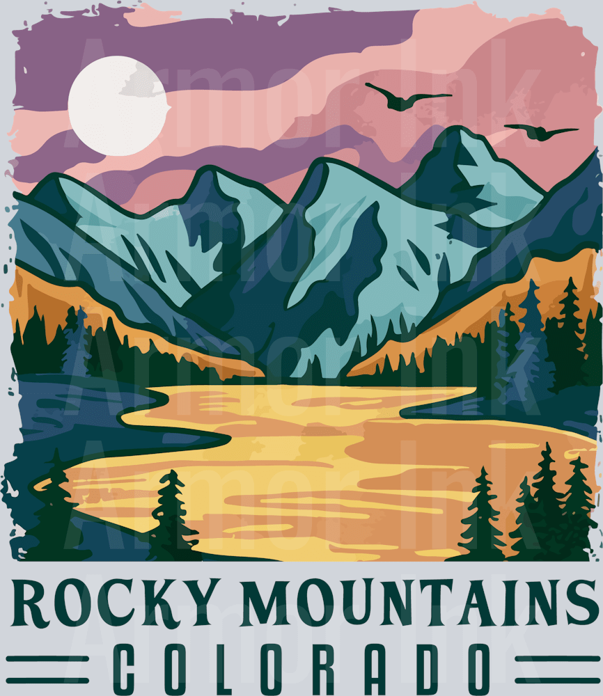 Rocky Mountains Colorado DTF transfer