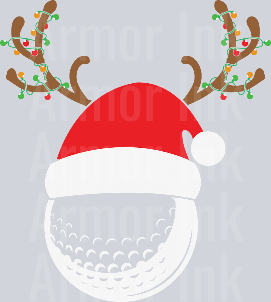 Santa Golf Ball DTF transfer