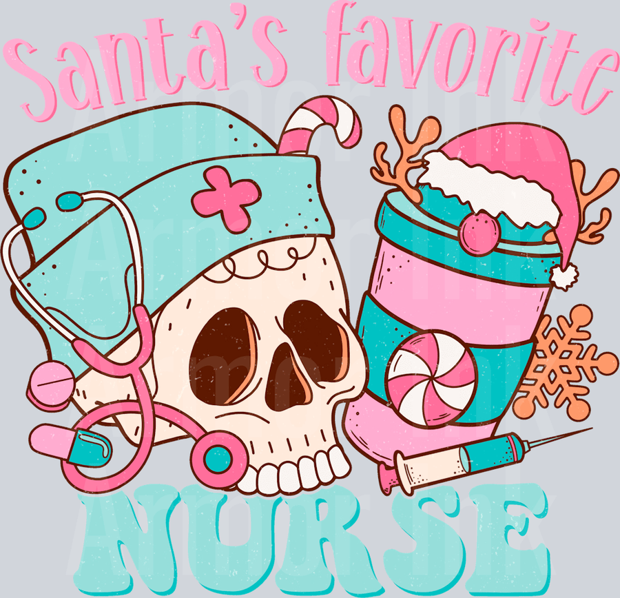 Santas Favorite Nurse DTF transfer