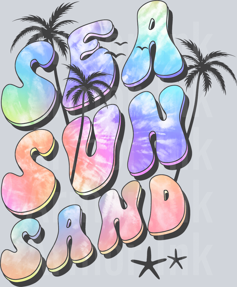 Sea Sun Sand DTF transfer