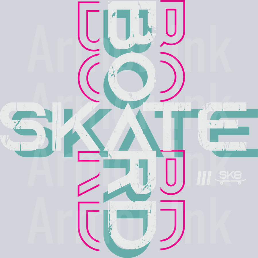 Skateboard DTF transfer