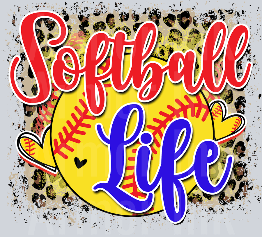 Softball Life DTF transfer