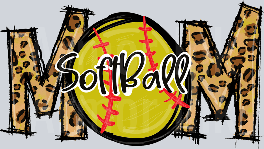 Softball Mom Leopard DTF transfer