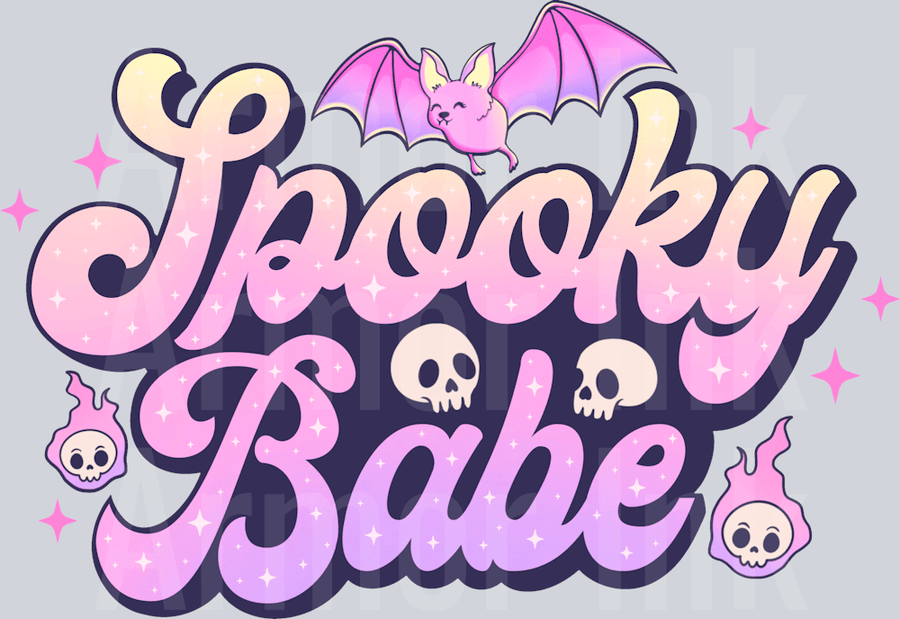 Spooky Babe DTF transfer