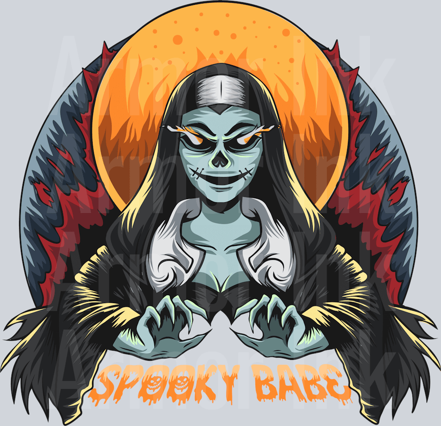 Spooky Babe DTF transfer