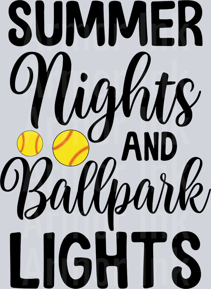 Summer Nights And Ballpark Nights DTF transfer