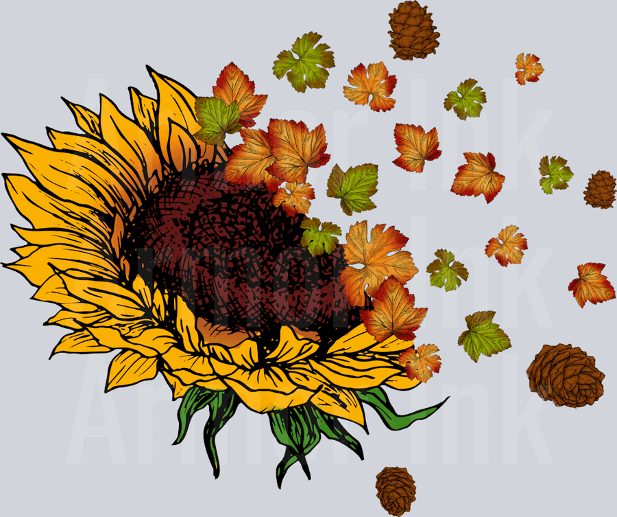 Sunflower Fall DTF transfer