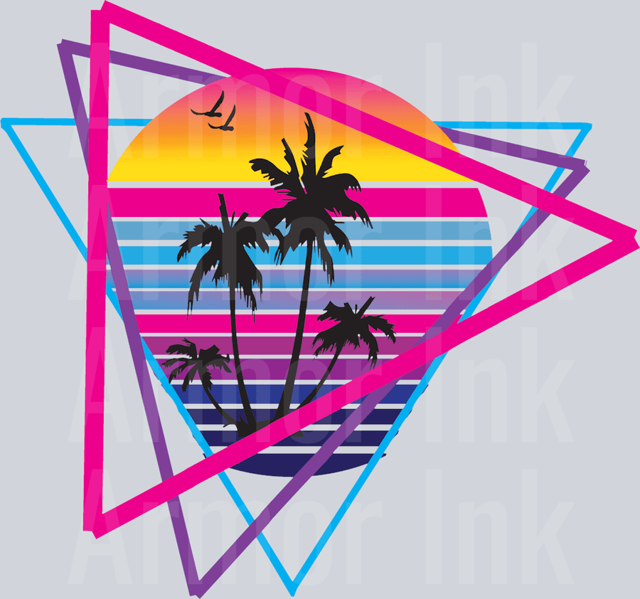 Surfing Retro Triangles DTF transfer