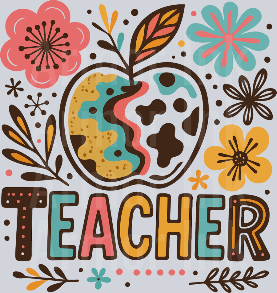 Teacher Apple DTF transfer