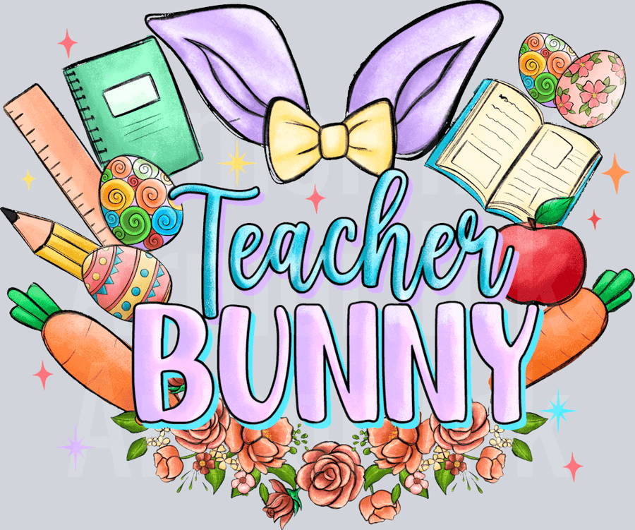 Teacher Bunny DTF transfer