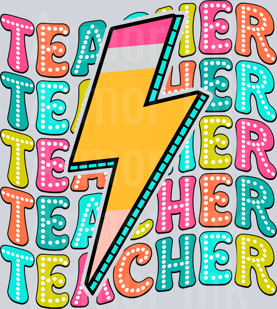 Teacher Lightning Bolt DTF transfer