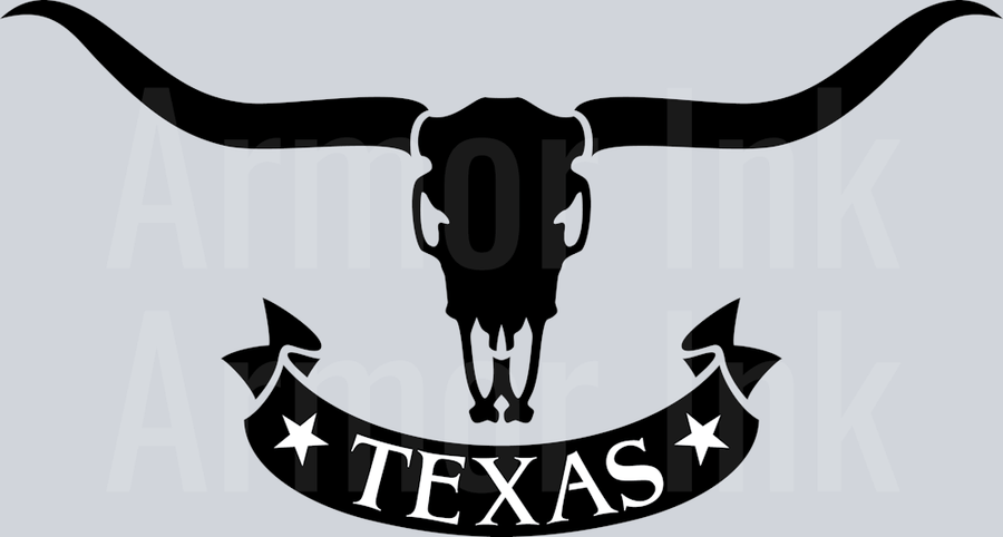 Texas Design with Longhorn Head Skull DTF transfer