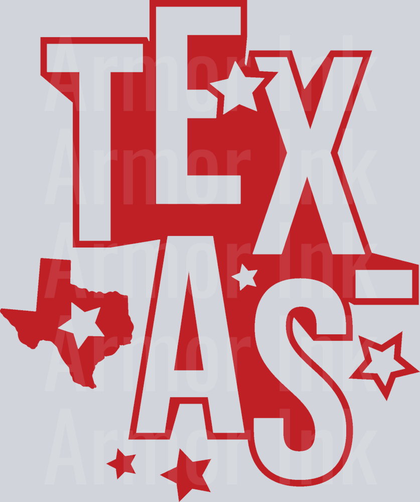 Texas Red DTF transfer