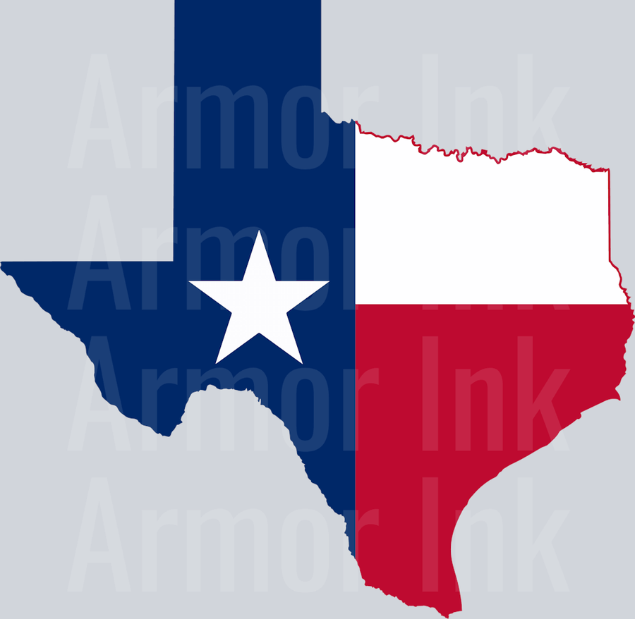Texas Shape State Flag DTF transfer