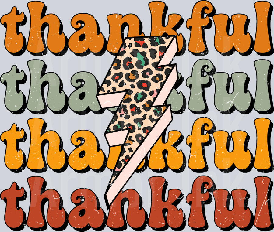 Thankful Leopard Lighting DTF transfer