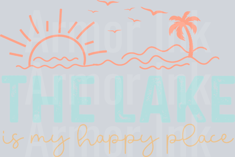 The Lake Is My Happy Place DTF transfer