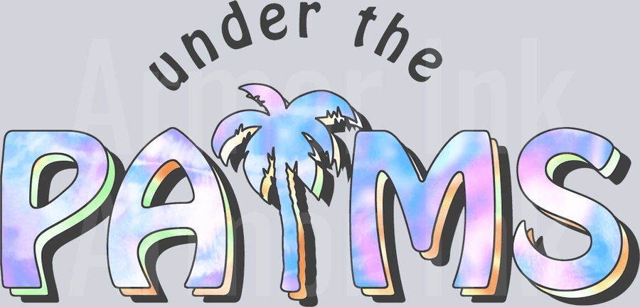 Under The Palms DTF transfer