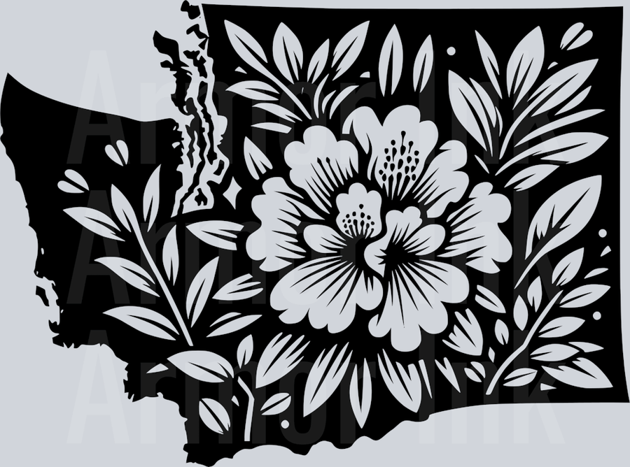 Washinton Floral DTF transfer