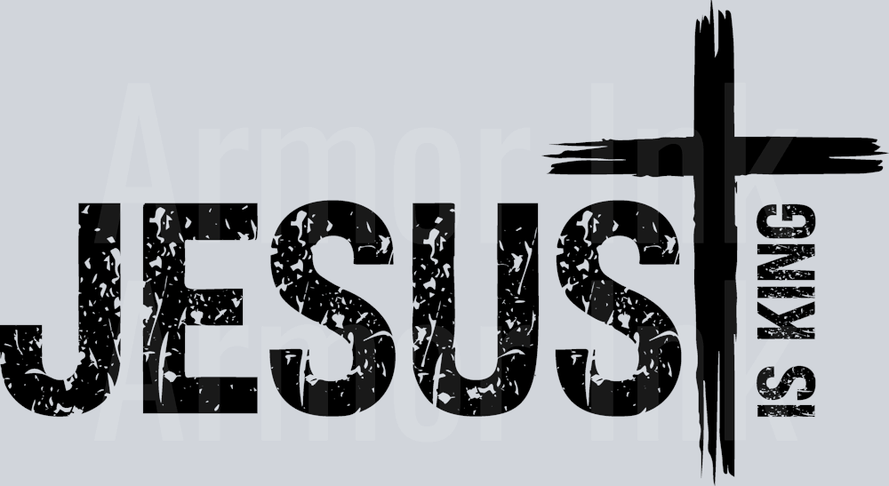 Jesus Is King Black DTF transfer