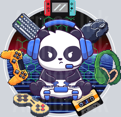 Gamer Panda DTF transfer