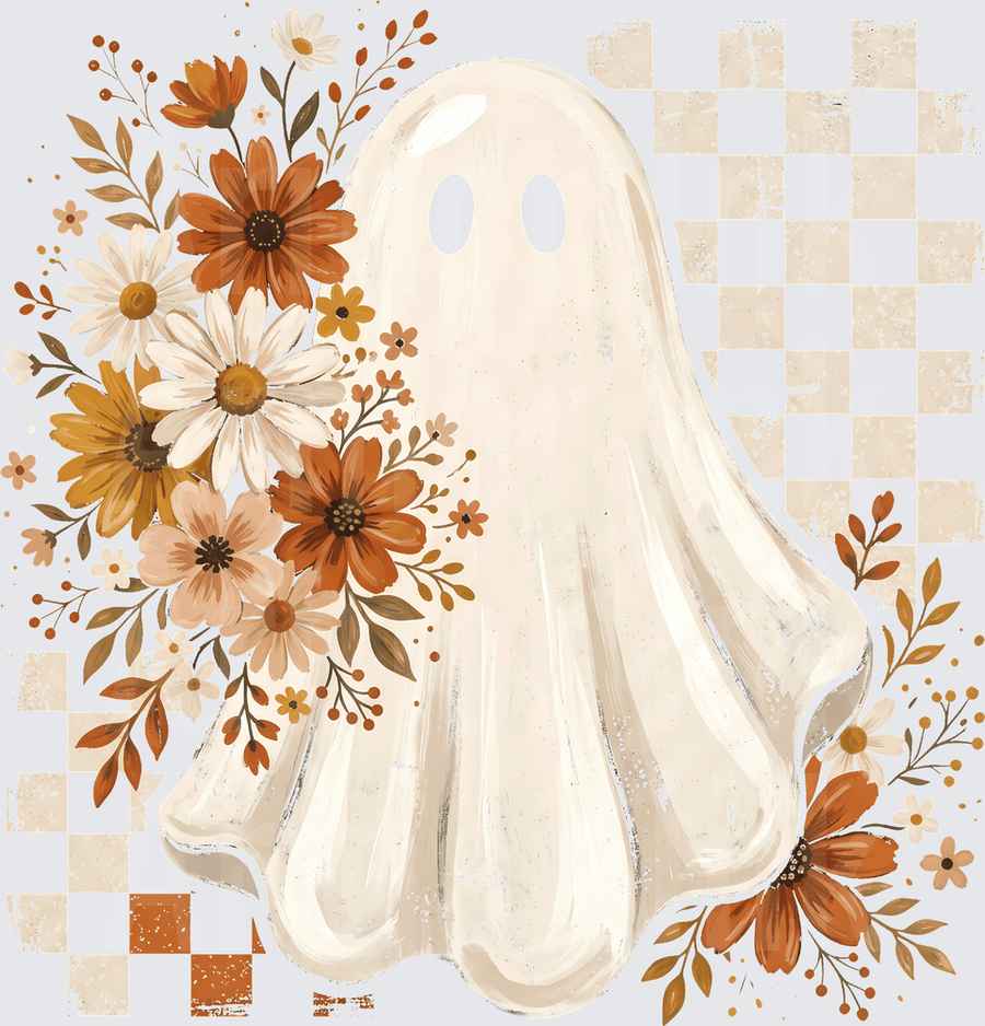Floral Ghost DTF transfer